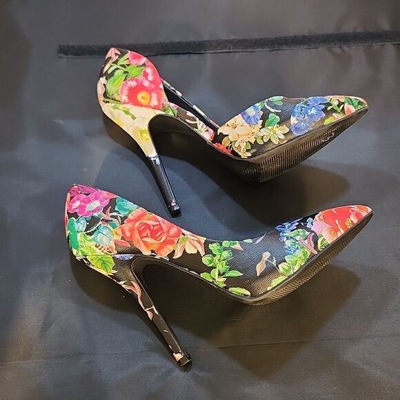 JUSTFAB FLORAL MULTI D'ORSAY HIGH HEEL PUMPS S2 - Picture 6 of 16